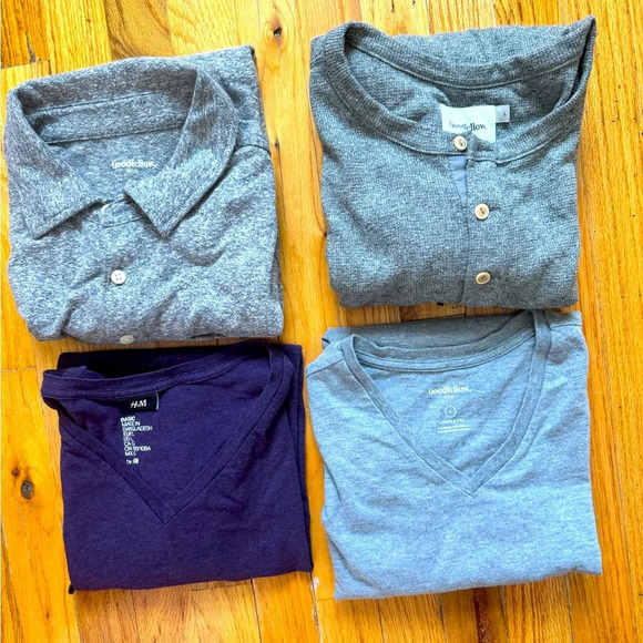 goodfellow & H&M Men T-Shirts bundle size L Gray/purple - Picture 1 of 14